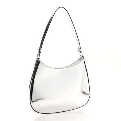 Prada Spazzolato Runway Printed Cleo Shoulder Bag Argento 3 of 9