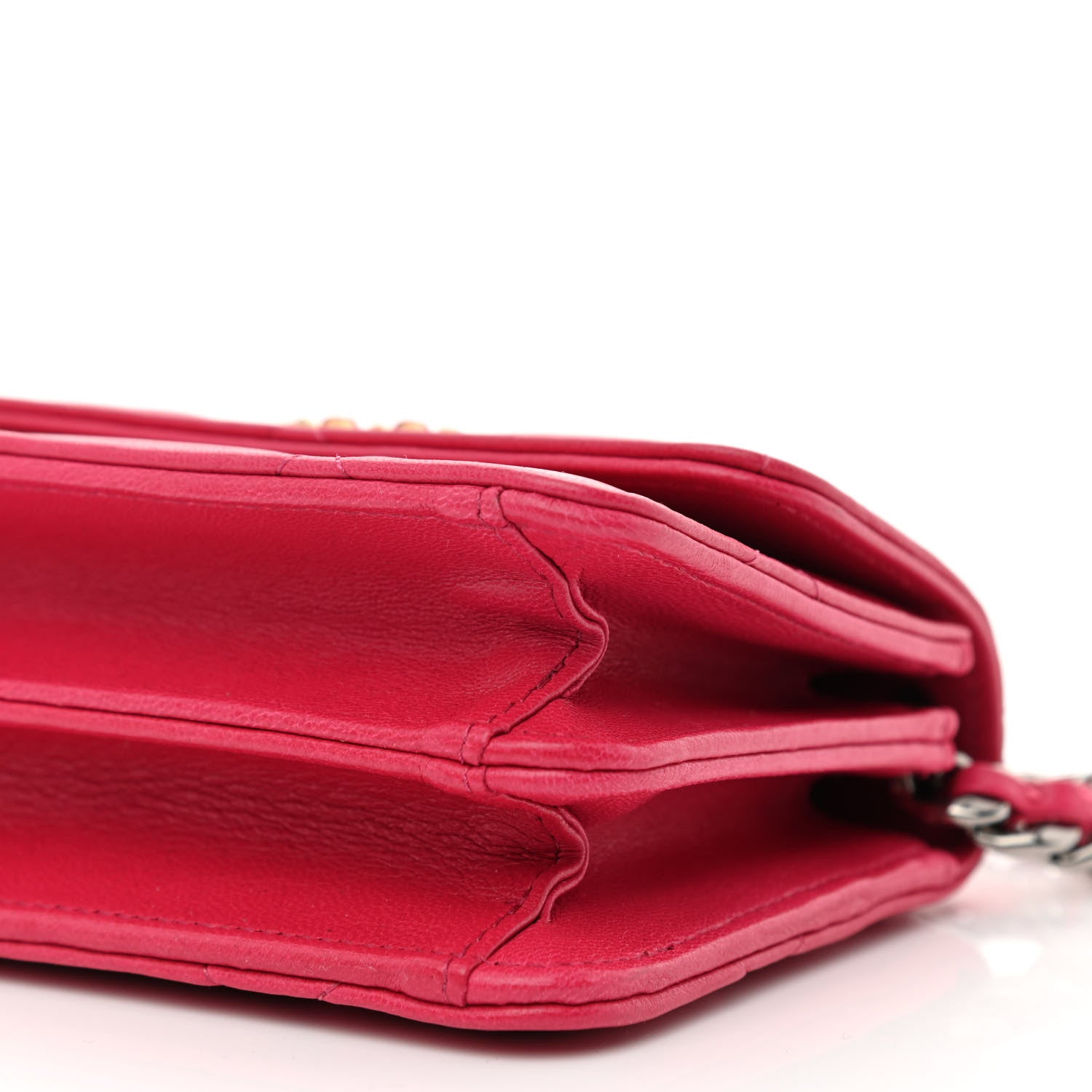 Chanel Lambskin Quilted Chanel 19 Flap Card Holder With Chain Dark Pink 11 of 11
