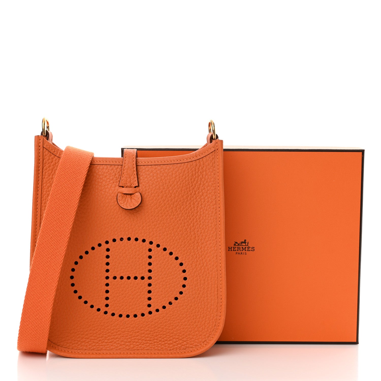 Hermes Taurillon Clemence Evelyne TPM Orange 11 of 11