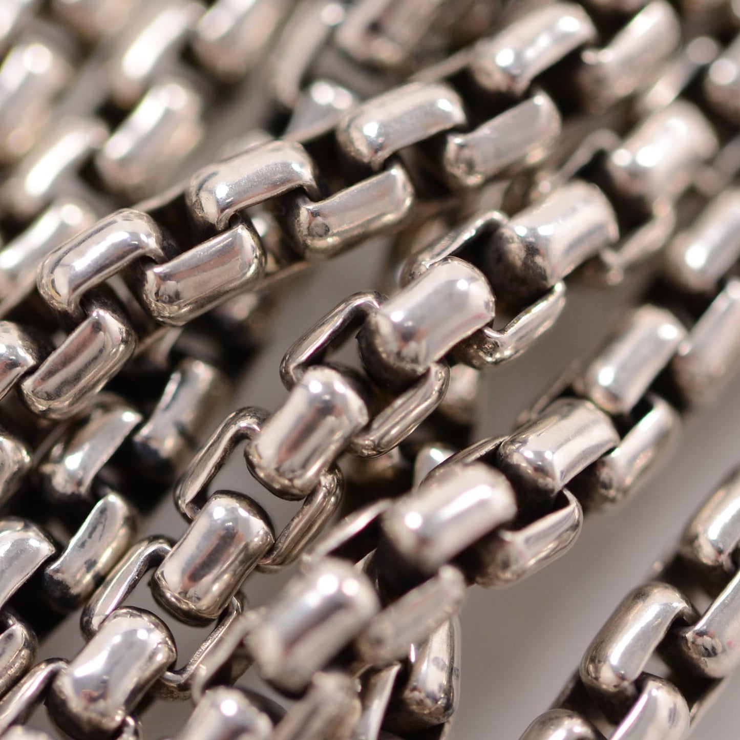 Sterling Silver Eight-Row Box Chain Bracelet