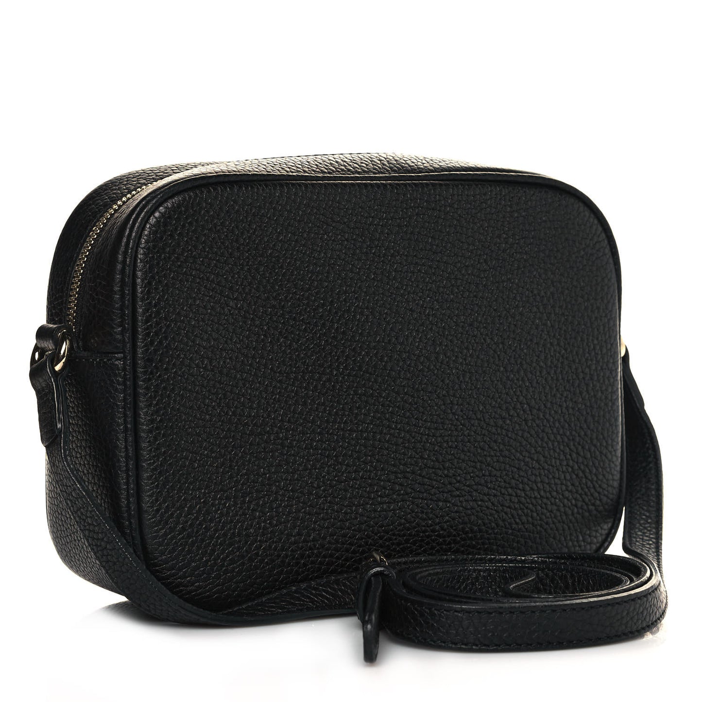 Pebbled Calfskin Small Soho Disco Bag Black