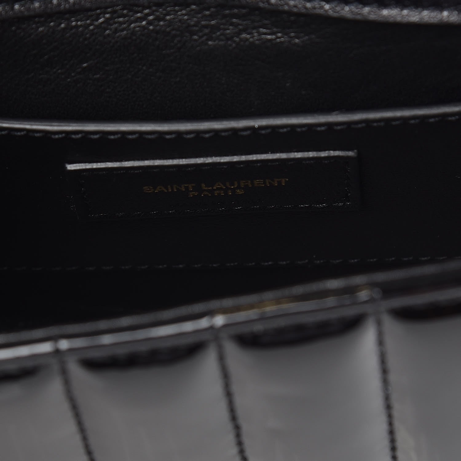Saint Laurent Patent Calfskin Matelasse Monogram Small Vicky Chain Bag Black 7 of 10