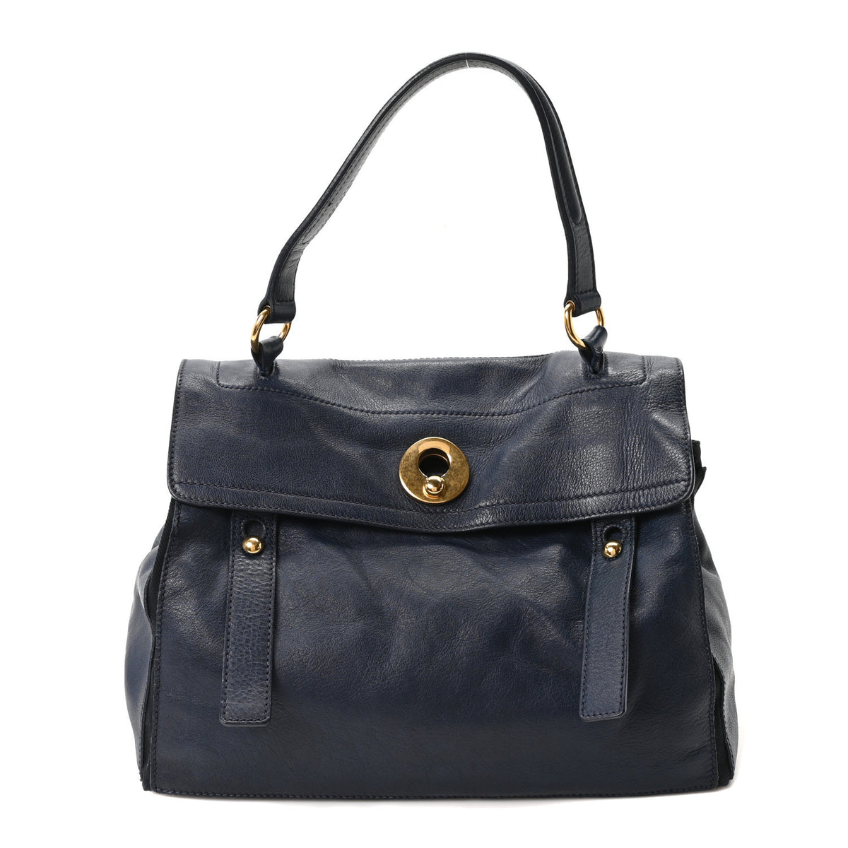 Calfskin Canvas Medium Muse Two Navy