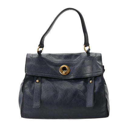 Saint Laurent Calfskin Canvas Medium Muse Two Navy 1 of 10