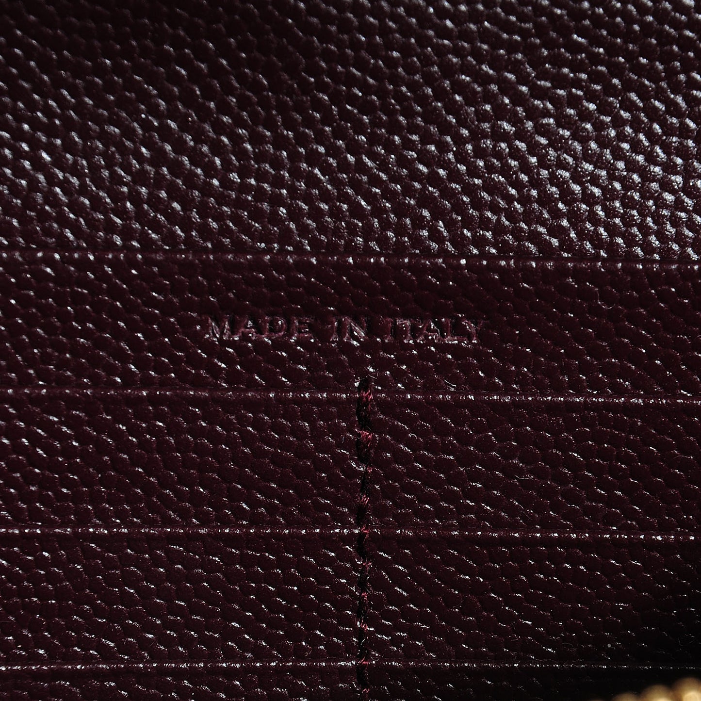 Grain De Poudre Matelasse Chevron Monogram Chain Wallet Bordeaux