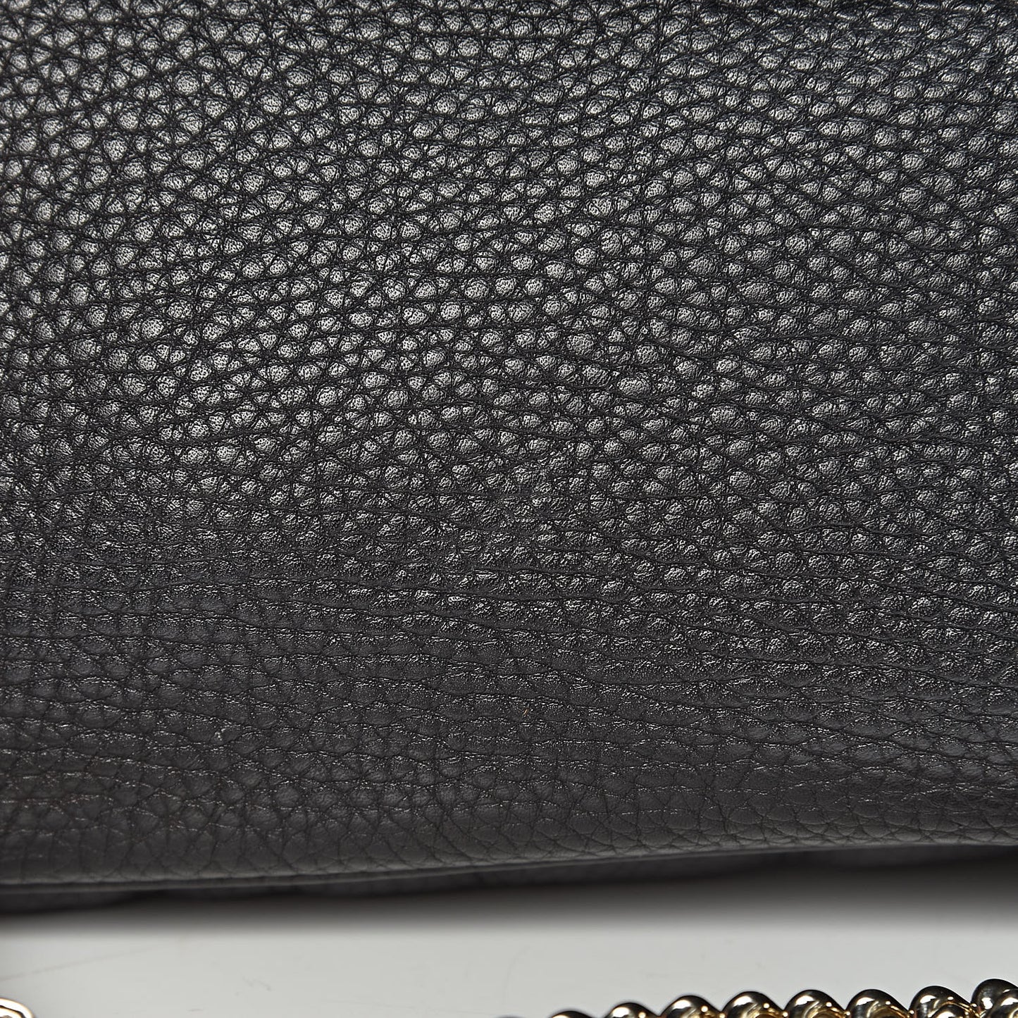 Pebbled Calfskin Medium Soho Flap Crossbody Black