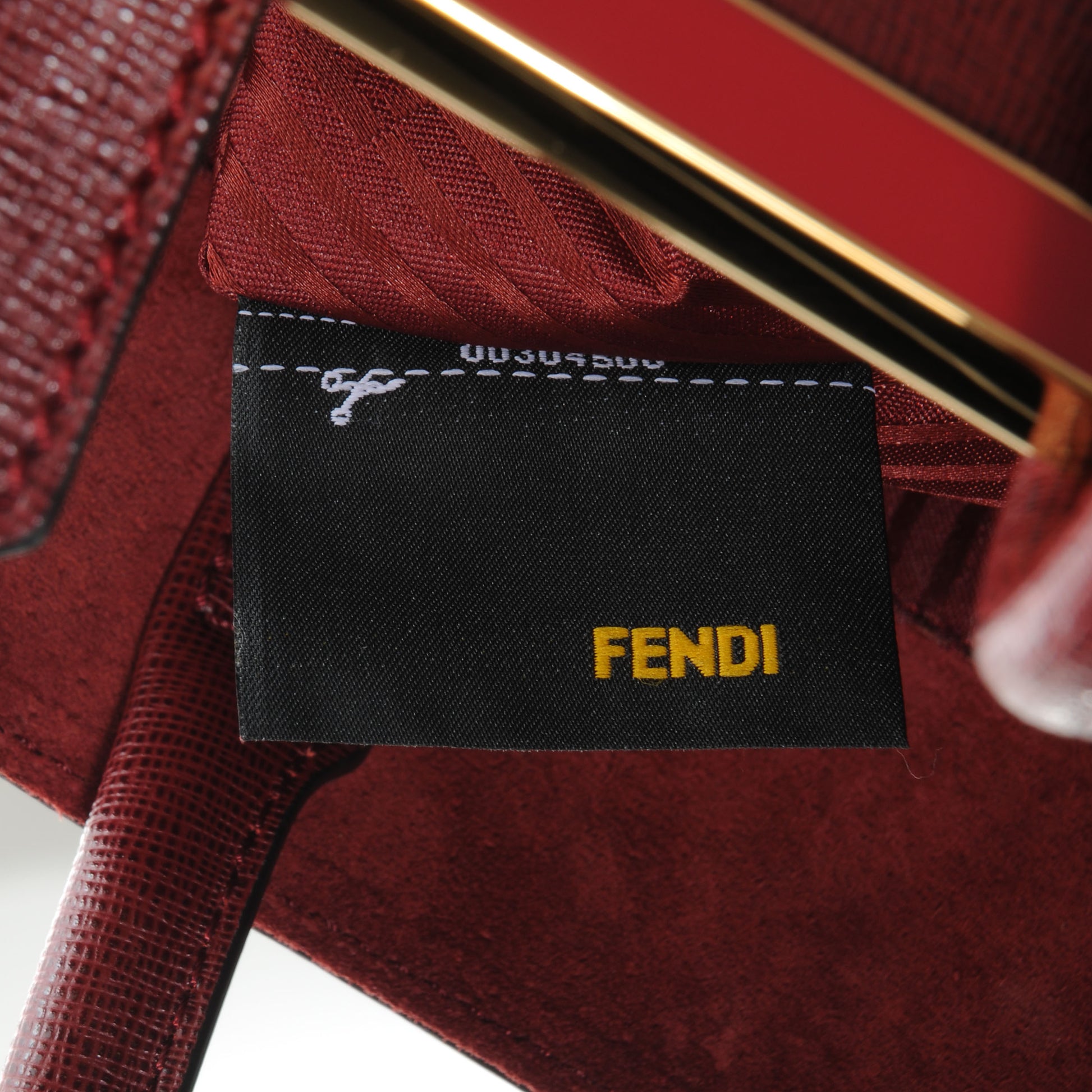 Fendi Vitello Elite Regular 2Jours Tote Rosso Scuro Ciliegia 9 of 11