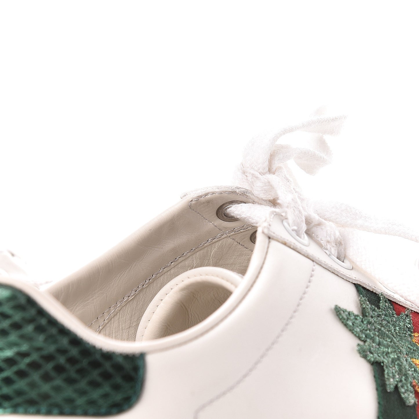 Calfskin Ayers Web Pineapple Ladybug Embroidered Womens Ace Sneakers 37 White