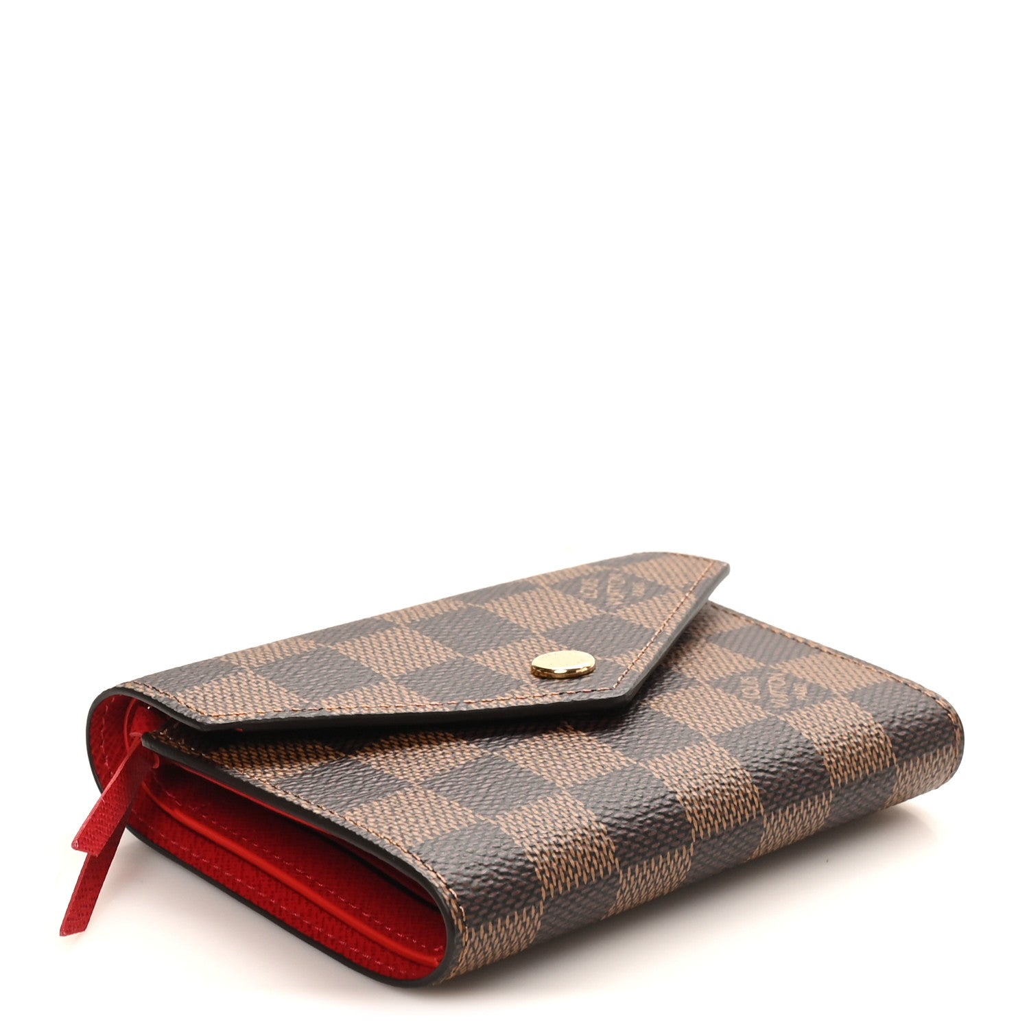 Louis Vuitton Damier Ebene Victorine Wallet Red 4 of 9