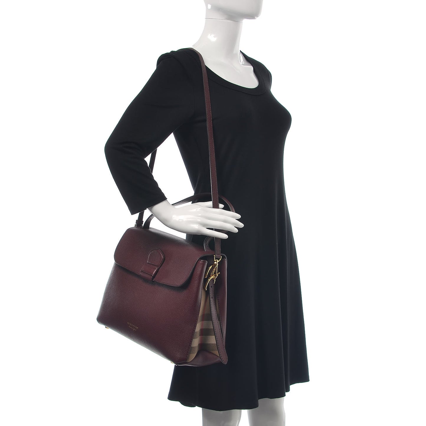 Derby Calfskin House Check Medium Camberley Burgundy