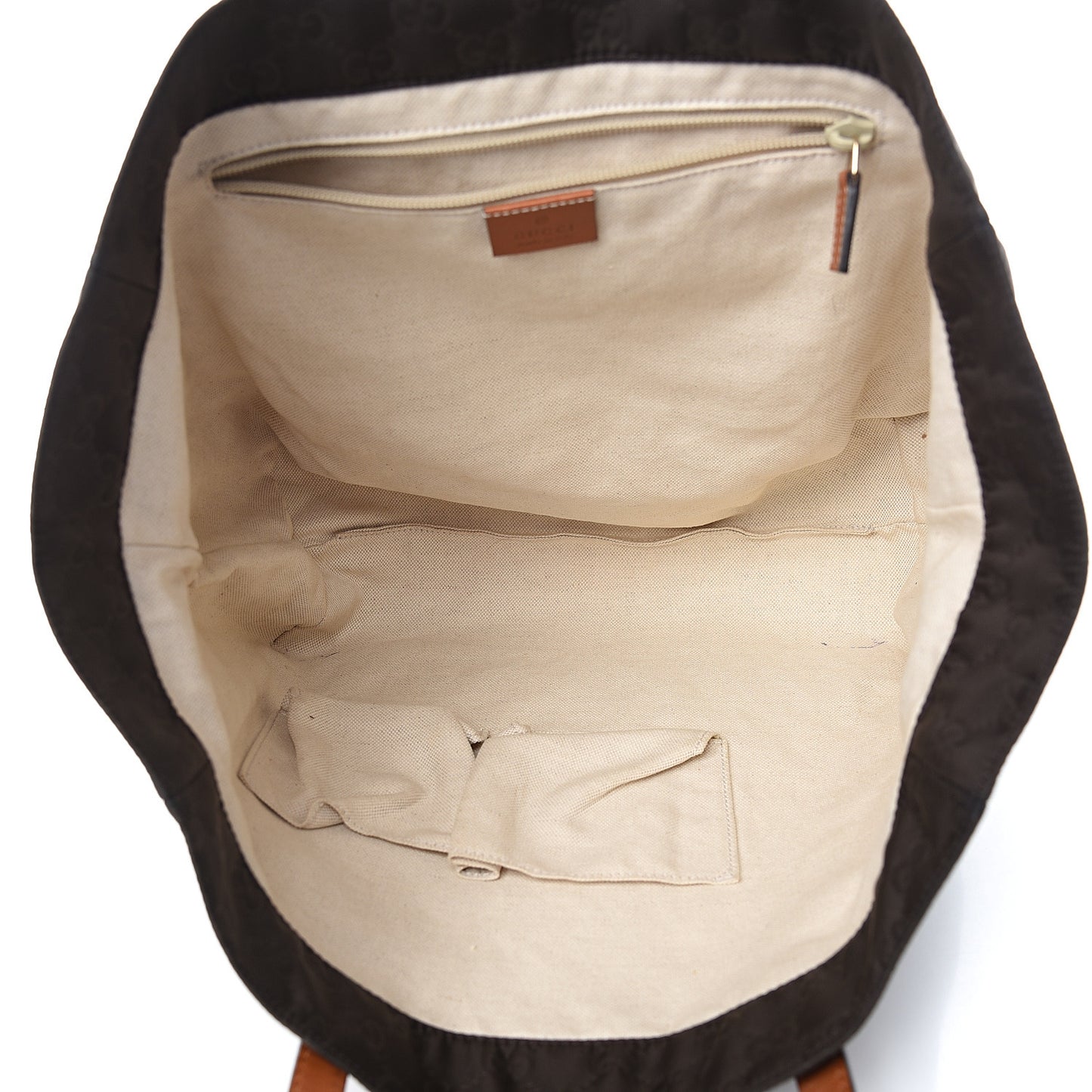 Nylon Monogram Medium Tote Brown