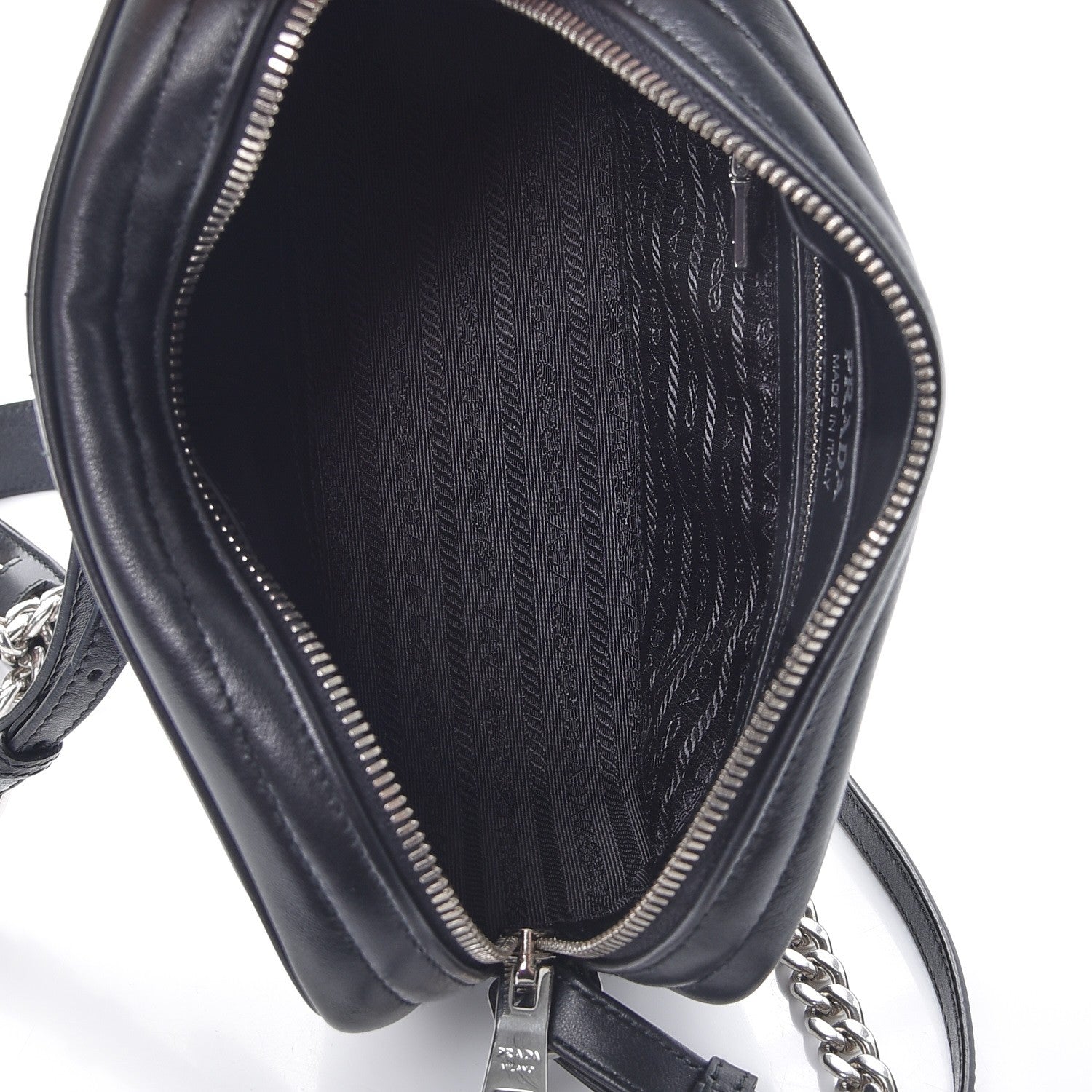 Prada Soft Calfskin Diagramme Crossbody Bag Black 6 of 8