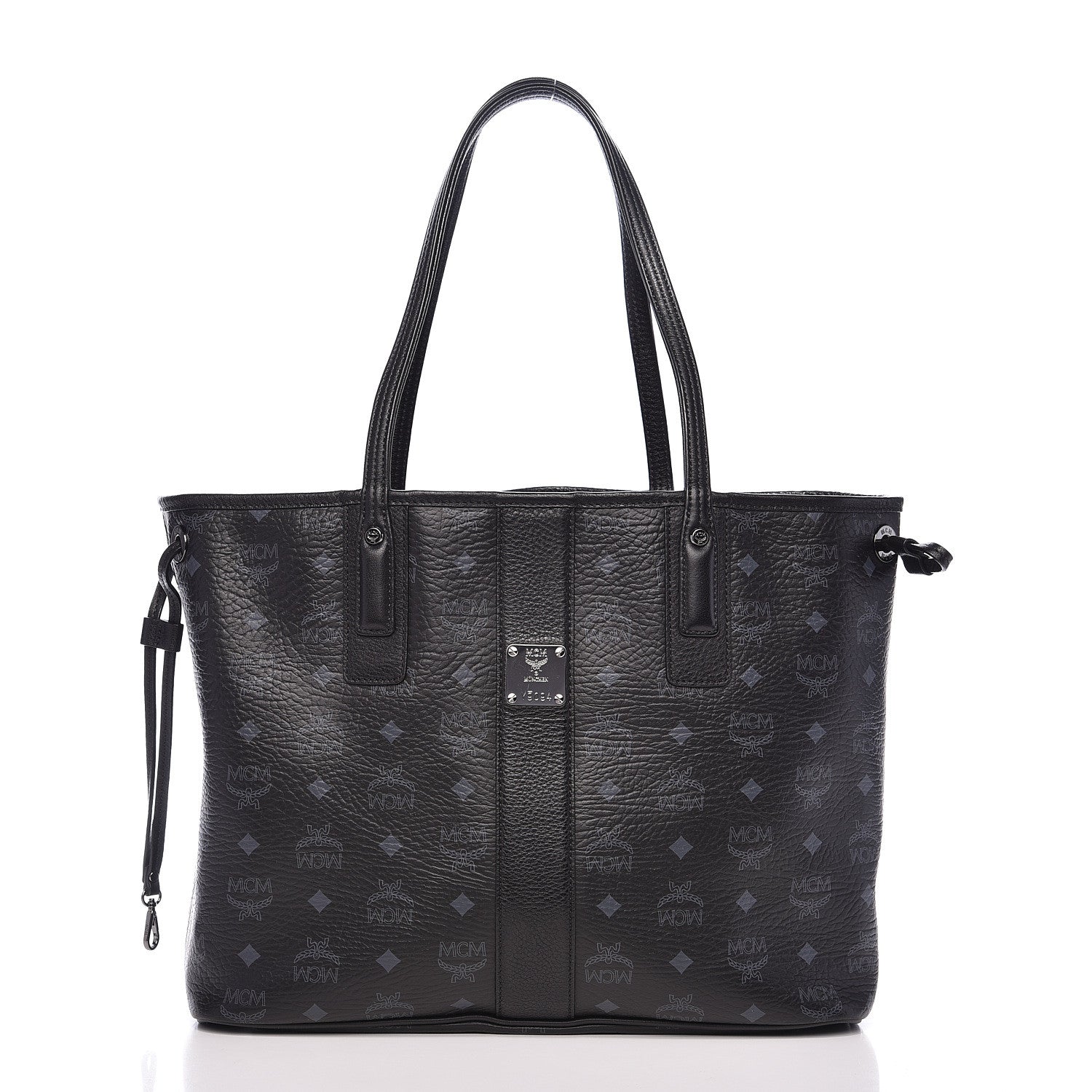 MCM Visetos Medium Liz Reversible Shopper Tote Black 4 of 16