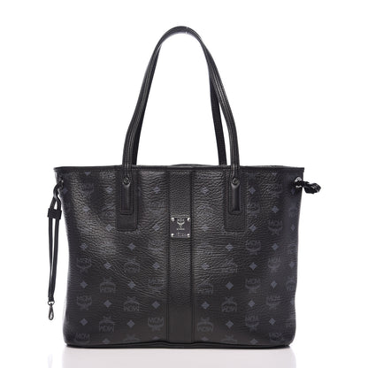 MCM Visetos Medium Liz Reversible Shopper Tote Black 4 of 16