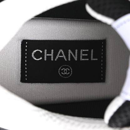 Chanel Mesh Suede Grained Calfskin Womens CC Sneakers 41 Black White 6 of 7
