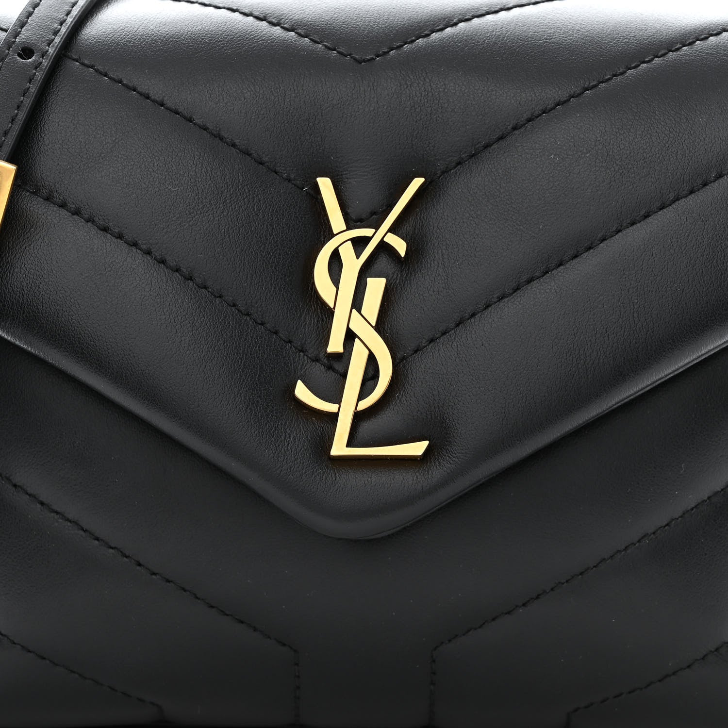 Saint Laurent Calfskin Y Quilted Monogram Toy Loulou Crossbody Bag Black 8 of 10