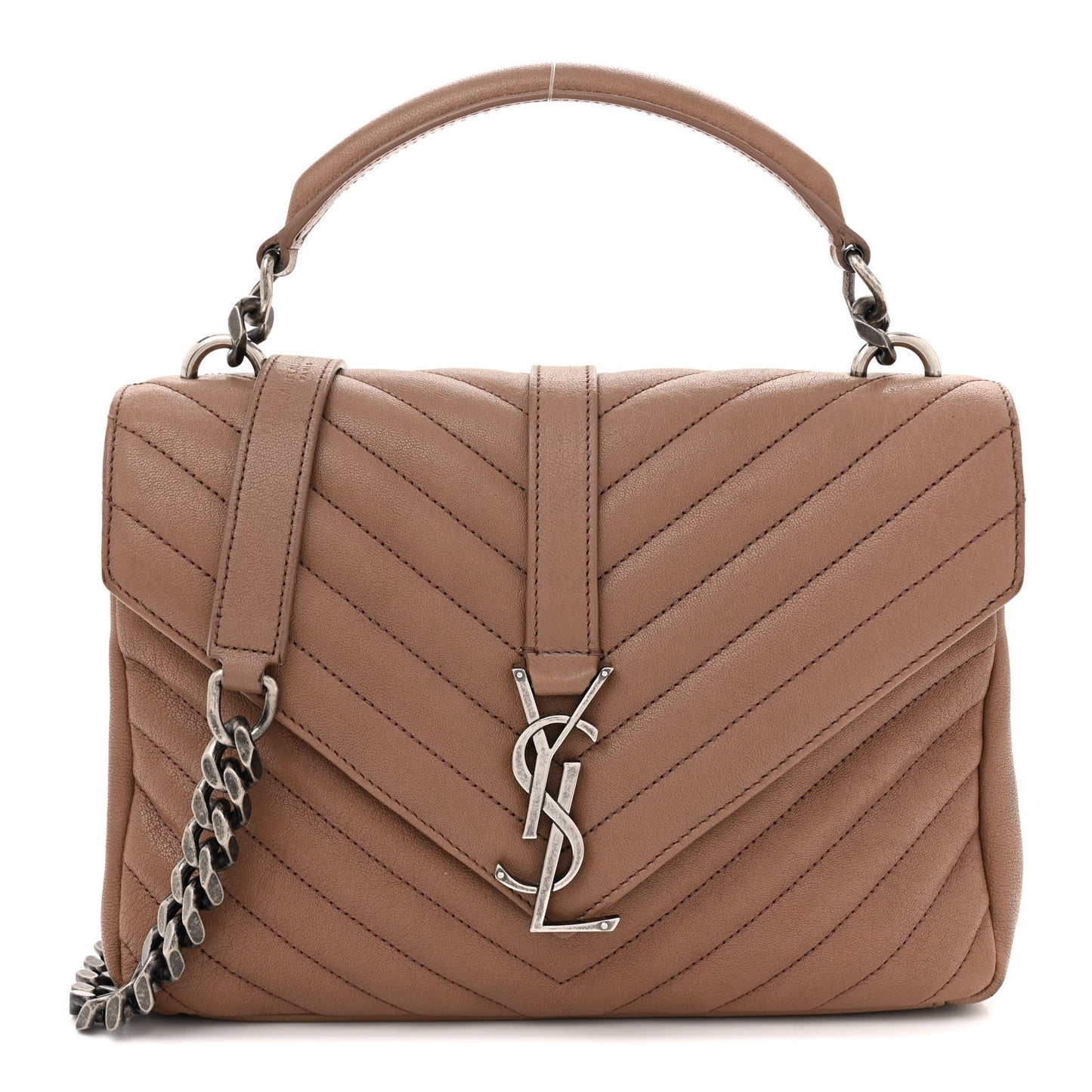 Sheepskin Matelasse Chevron Monogram Medium College Bag Fard