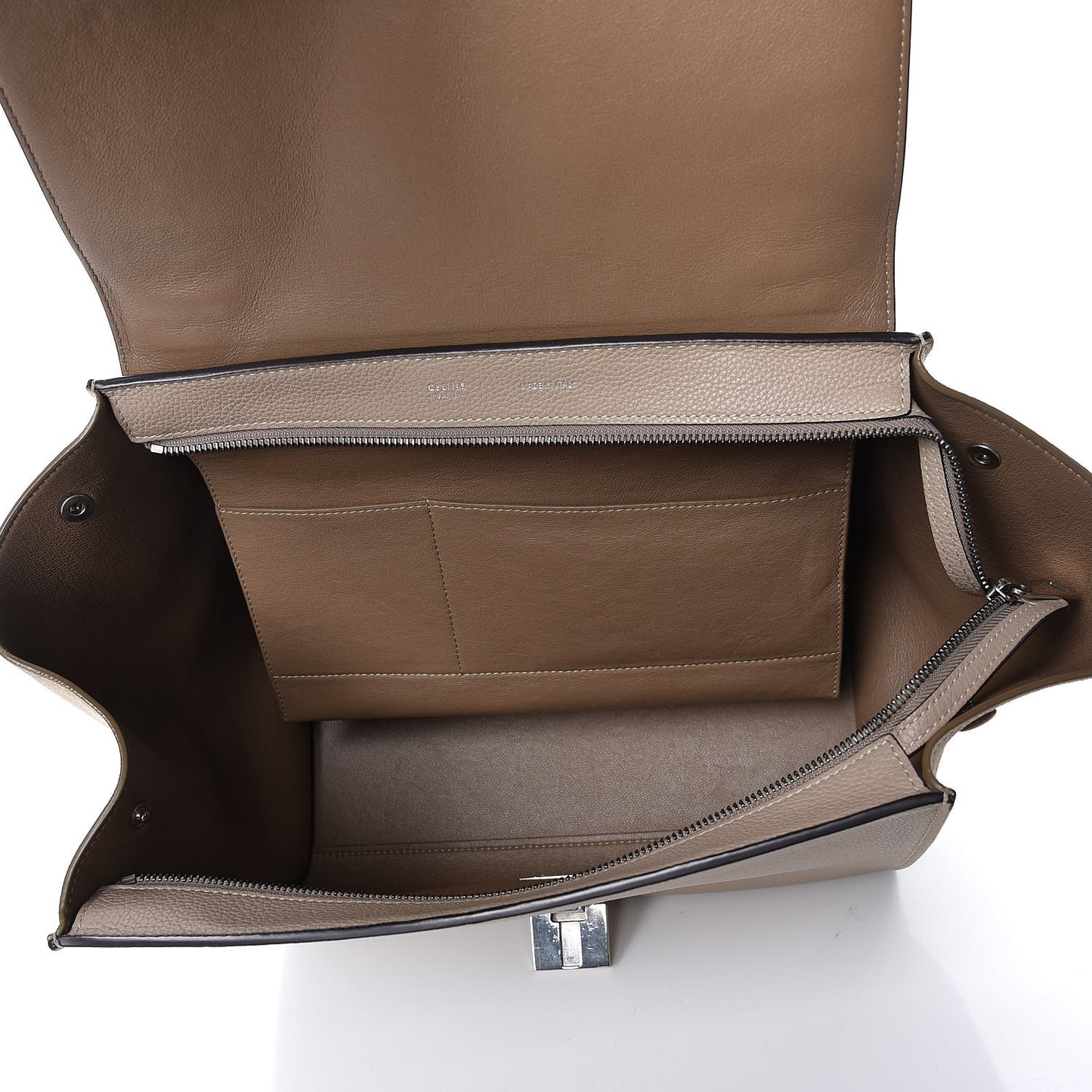 Drummed Calfskin Suede Medium Trapeze Dune