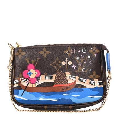 Louis Vuitton Monogram 2019 Christmas Animation Mini Venice Pochette Accessories Blue 1 of 8