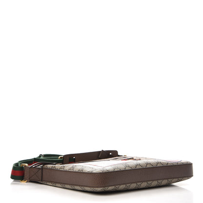 Gucci Soft GG Supreme Monogram Courrier Web Medium Flat Messenger Bag Beige New Acero Multicolor 4 of 7