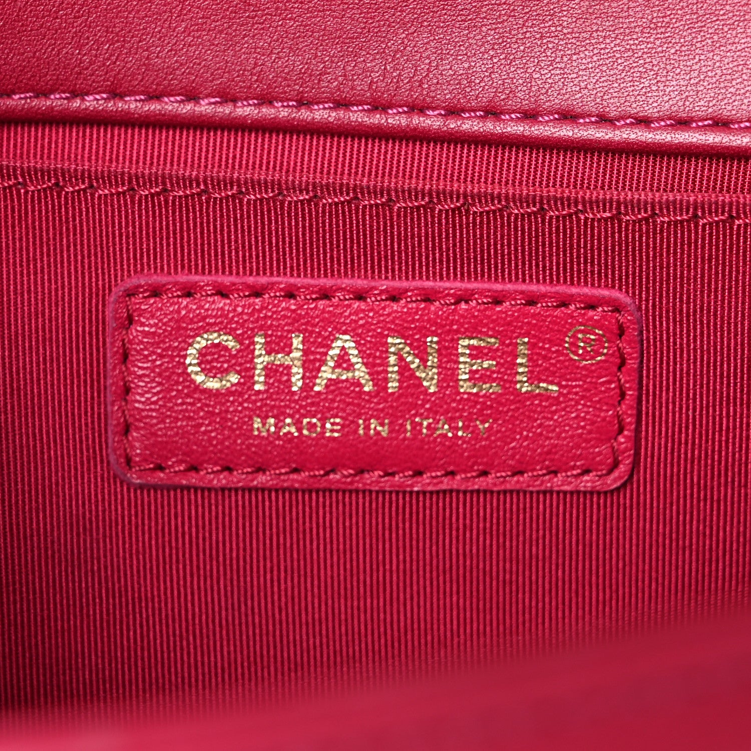 Chanel Lambskin Chevron Quilted Medium Boy Flap Dark Pink 6 of 15