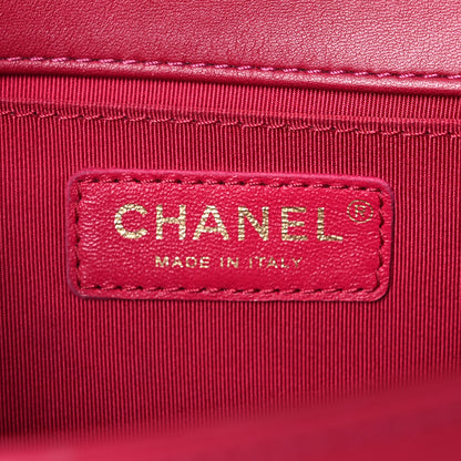 Chanel Lambskin Chevron Quilted Medium Boy Flap Dark Pink 6 of 15