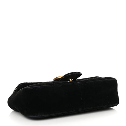 Gucci Velvet Matelasse Mini GG Marmont Shoulder Bag Black 4 of 16