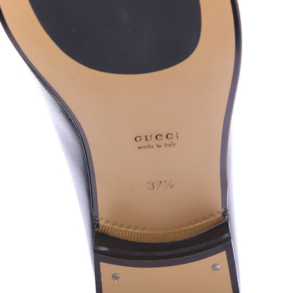 Gucci Goatskin Womens Horsebit Mid-Heel Loafers 37.5 Black 6 of 8