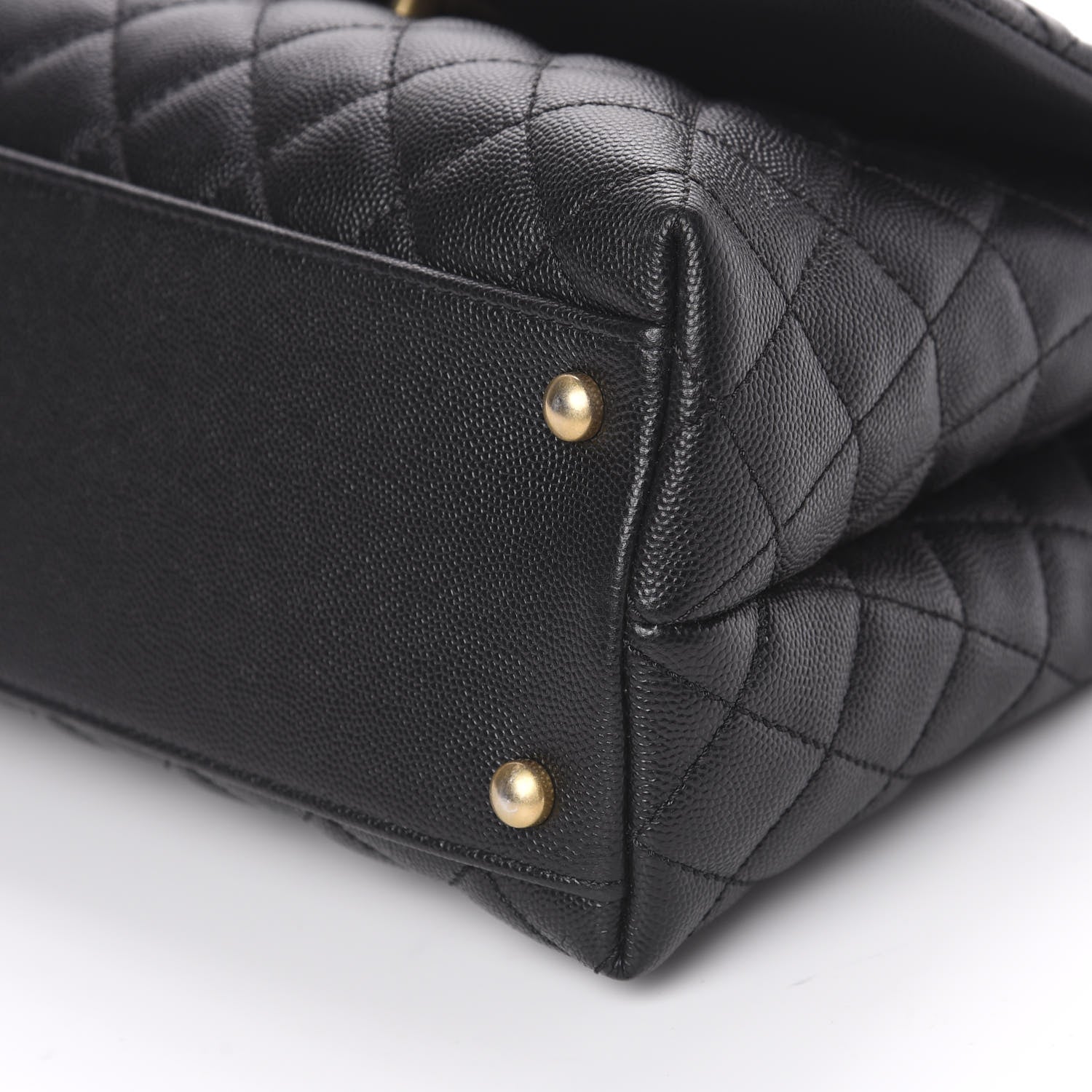Chanel Caviar Lizard Embossed Quilted Small Coco Handle Flap Black 8 of 9