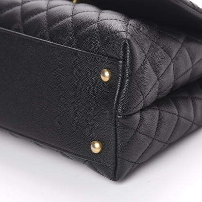Chanel Caviar Lizard Embossed Quilted Small Coco Handle Flap Black 8 of 9