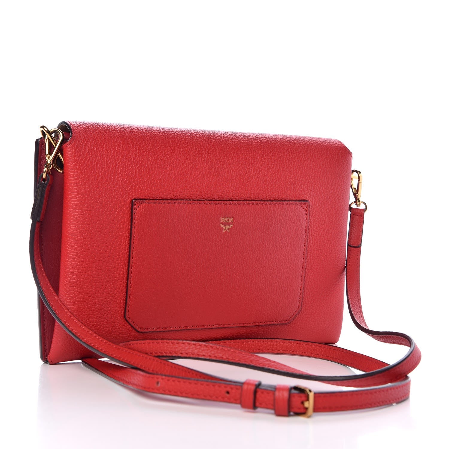 MCM Grained Calfskin Small Milla Clutch Ruby Red 3 of 8