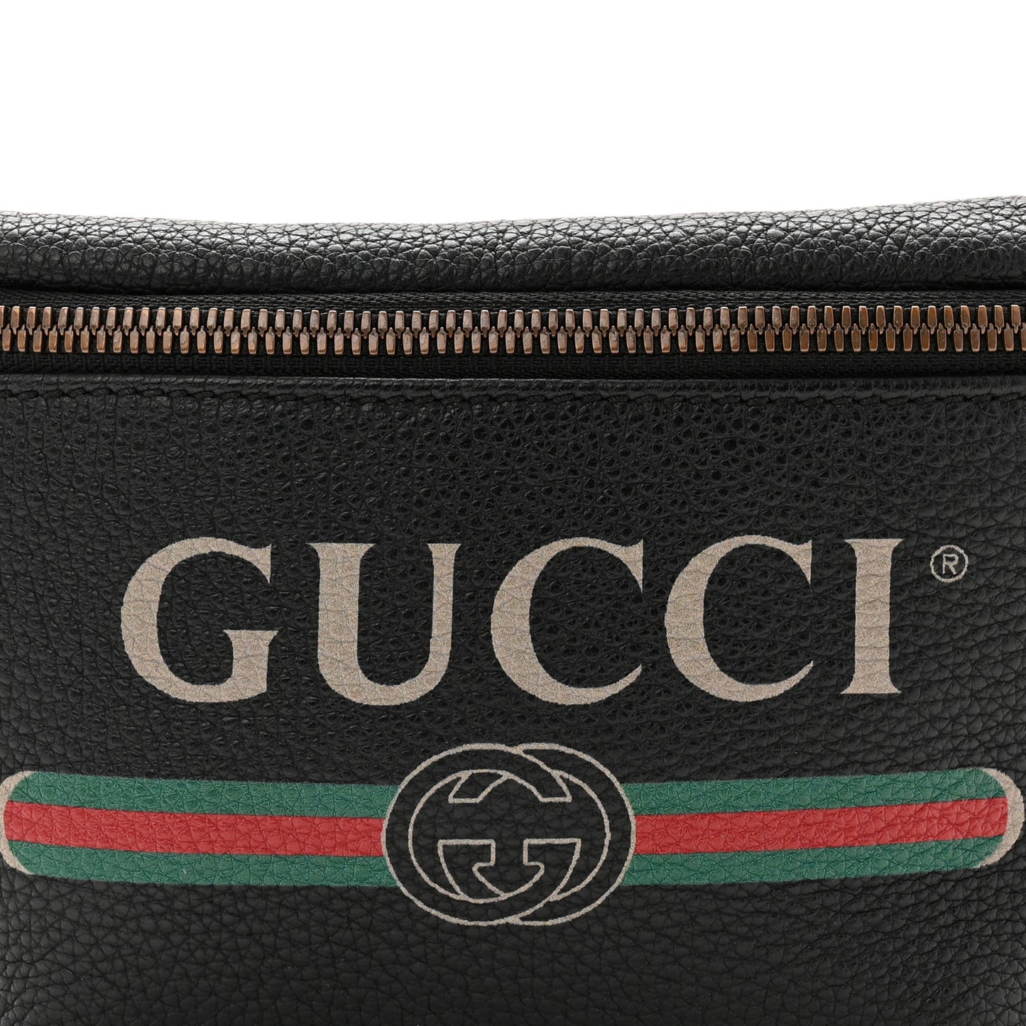 Grained Calfskin Small Logo Belt Bag Black