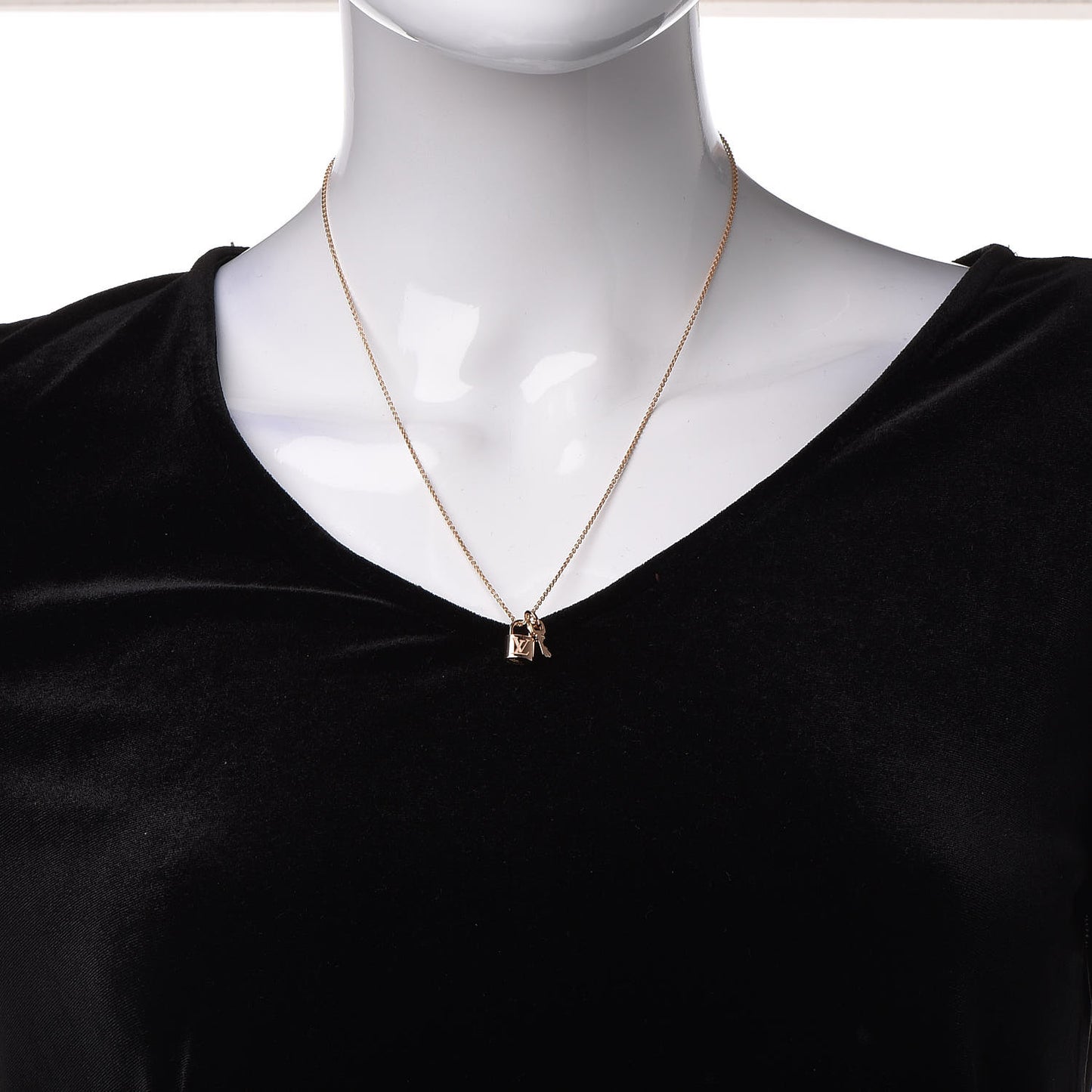 18K Pink Gold Lock It Key Pendant Necklace