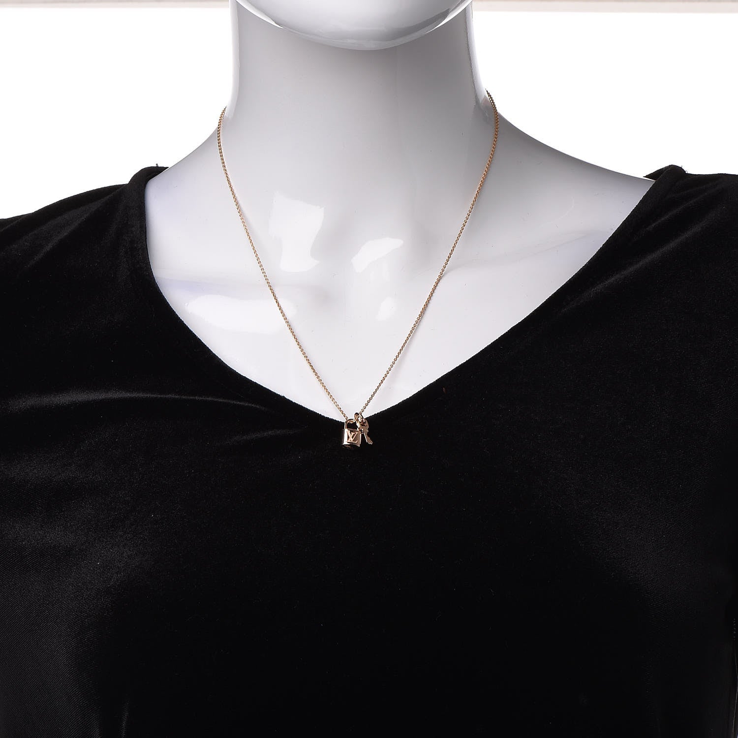 Louis Vuitton 18K Pink Gold Lock It Key Pendant Necklace 2 of 6