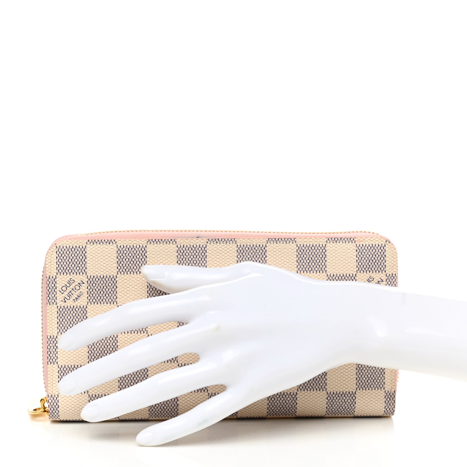 Louis Vuitton Damier Azur Zippy Wallet Rose Ballerine 2 of 9