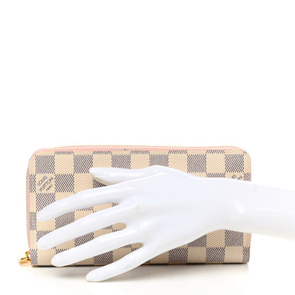Louis Vuitton Damier Azur Zippy Wallet Rose Ballerine 2 of 9