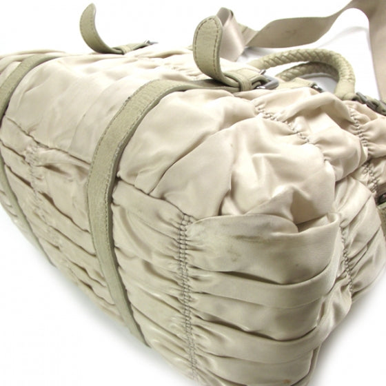 Tessuto Nylon Gaufre Dressy Tote Sabbia