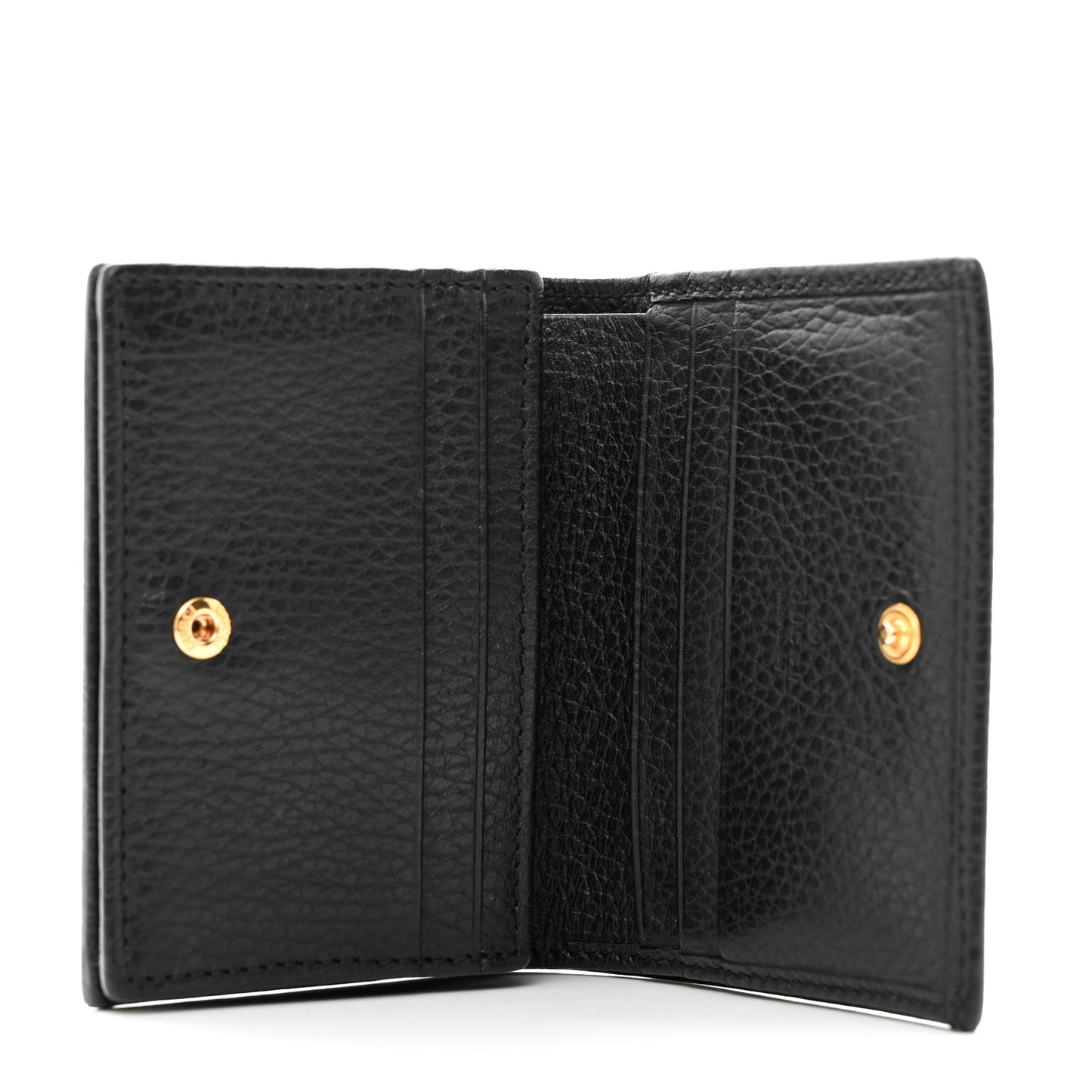 Pebbled Calfskin GG Marmont Card Case Black