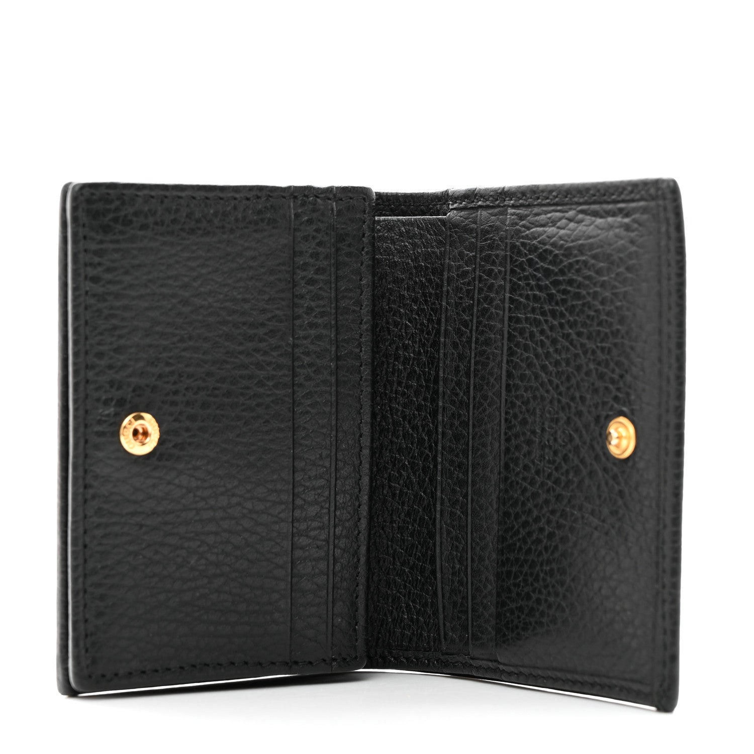 Gucci Pebbled Calfskin GG Marmont Card Case Black 5 of 8