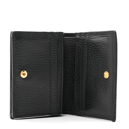 Gucci Pebbled Calfskin GG Marmont Card Case Black 5 of 8
