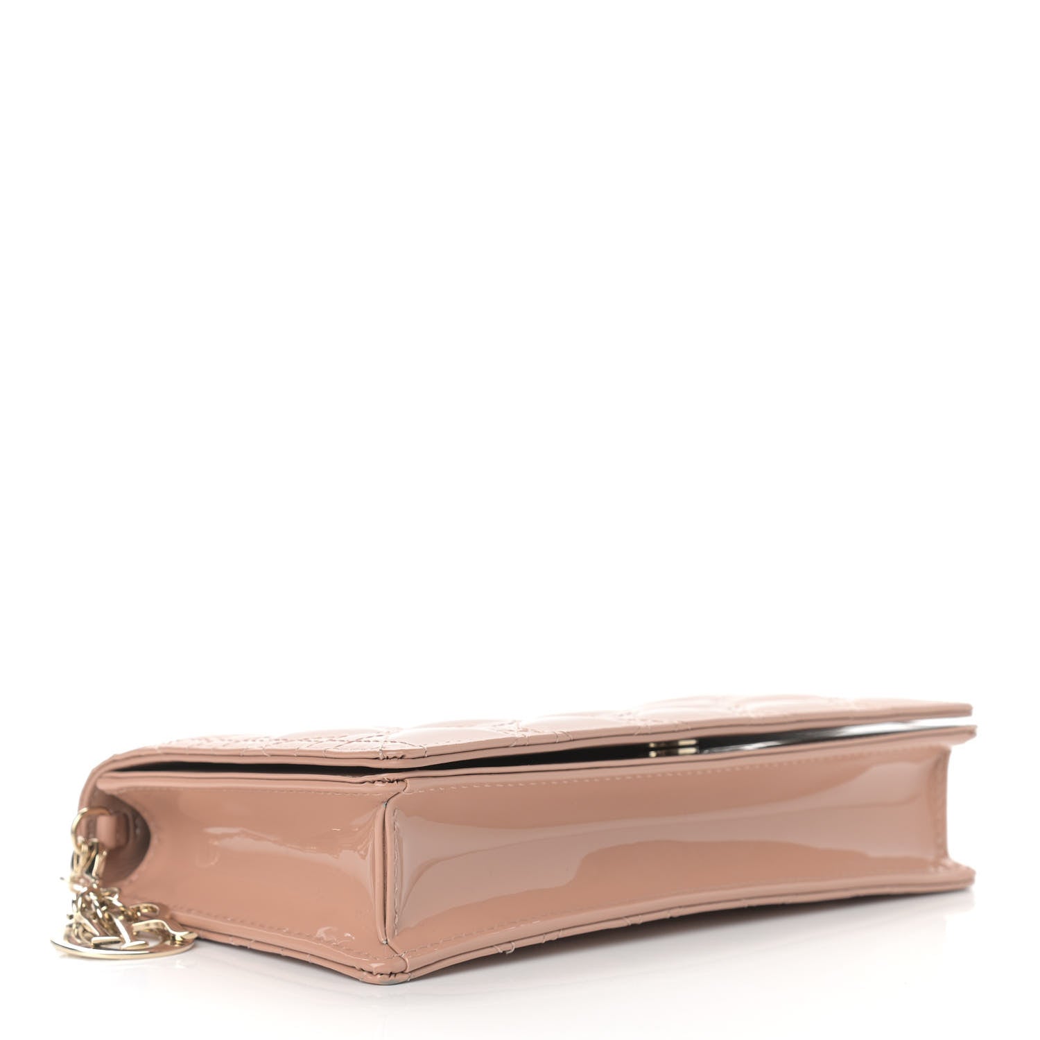 Christian Dior Patent Cannage Lady Dior Convertible Clutch Rose Des Vents 5 of 10