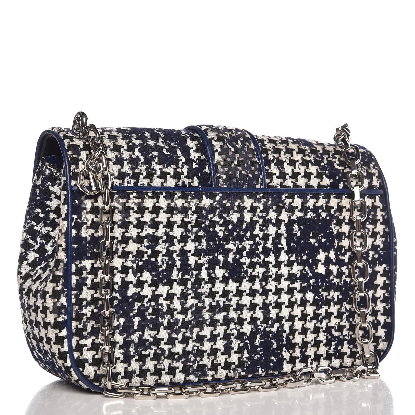 Tweed Medium Miss Dior Flap Black Blue