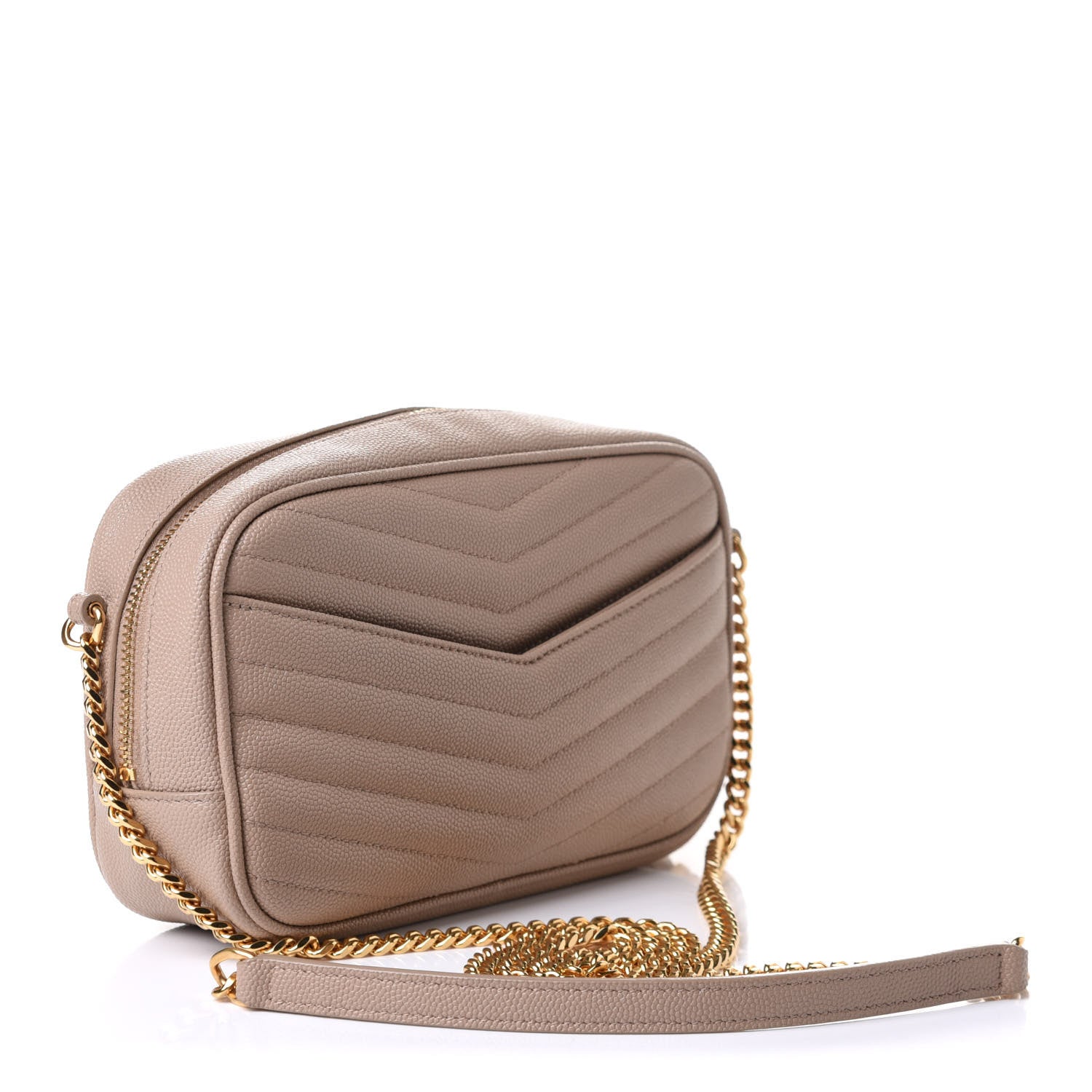 Saint Laurent Grain De Poudre Matelasse Monogram Mini Lou Camera Bag Dark Beige 2 of 9