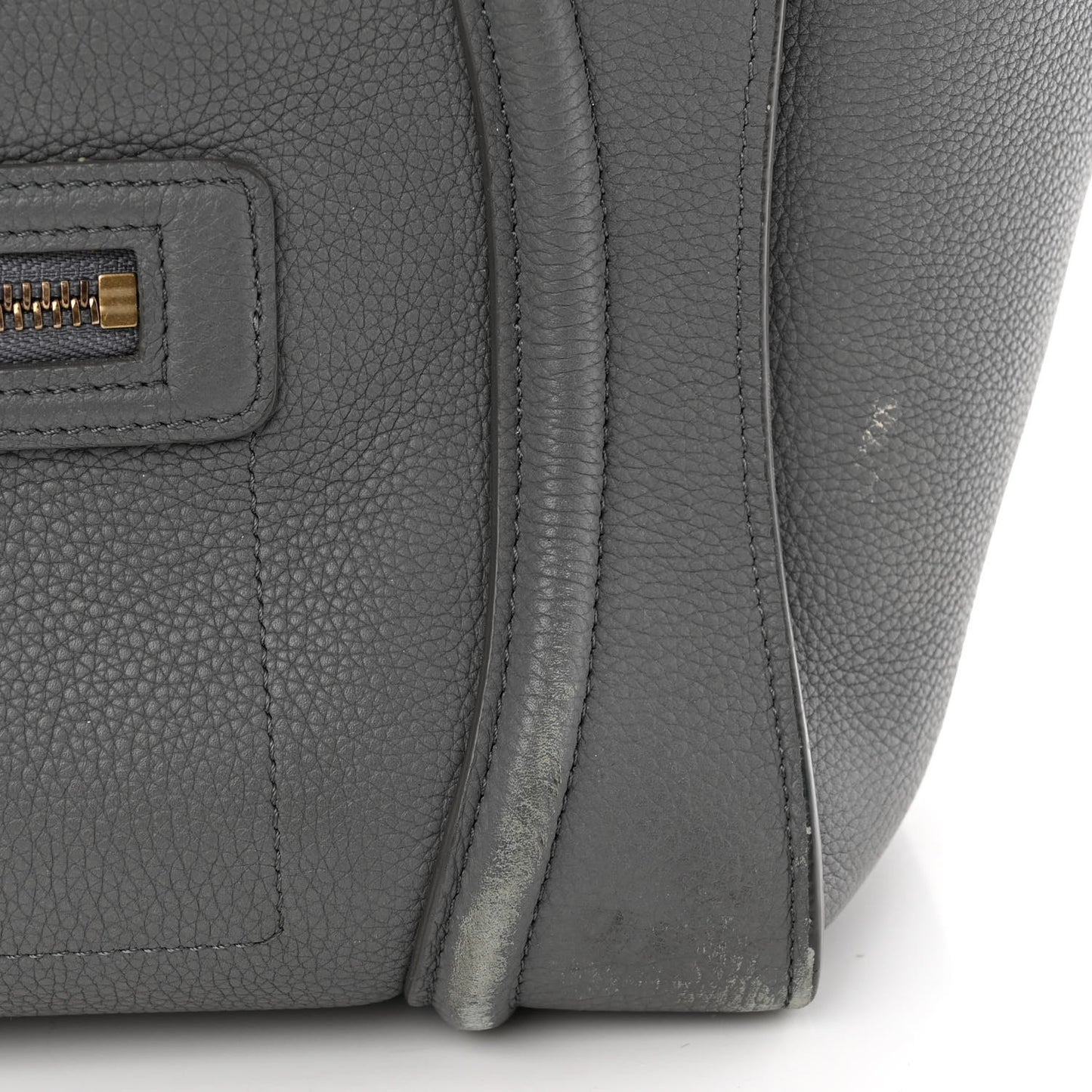 Drummed Calfskin Mini Luggage Kohl