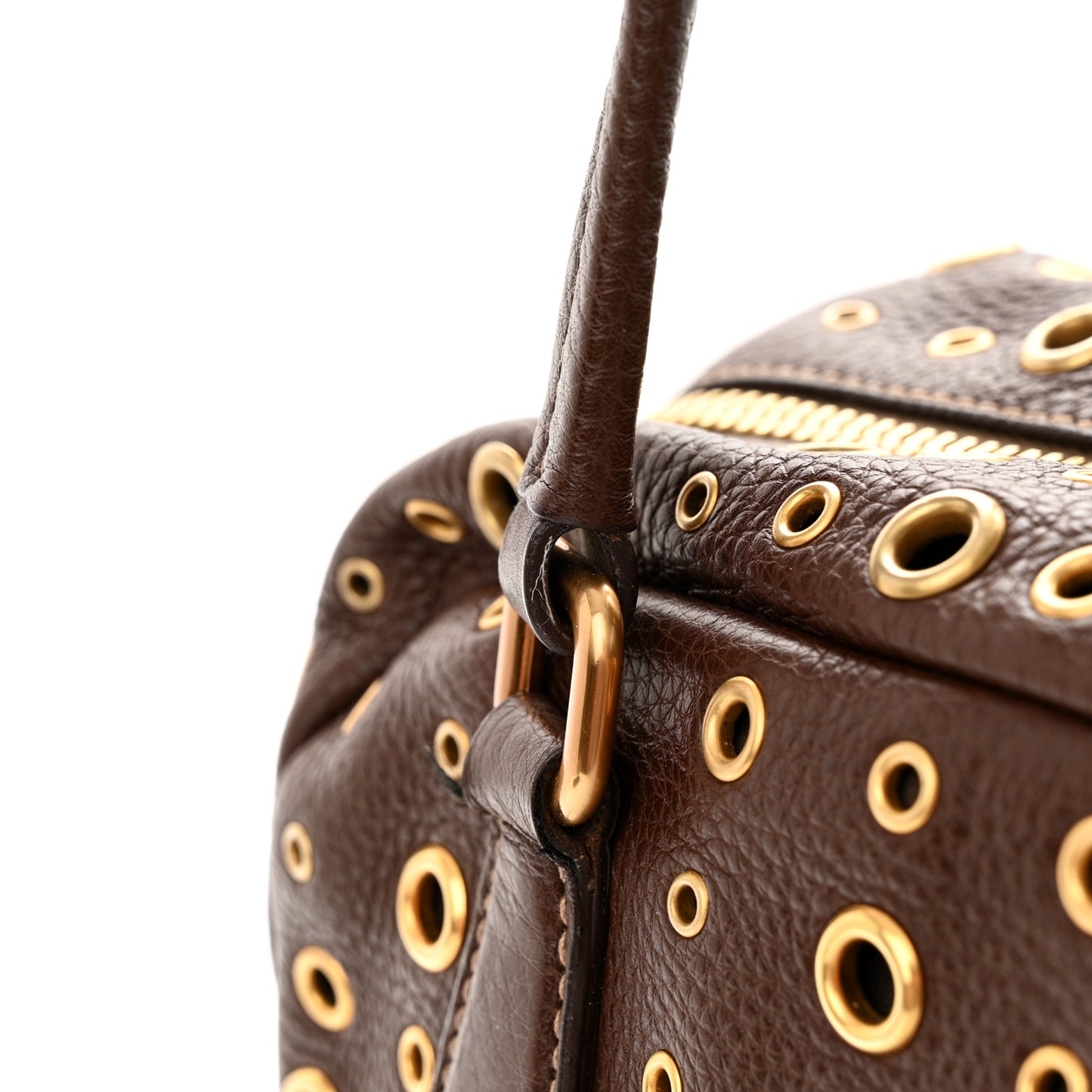 Vitello Daino Grommet Satchel Bruciato