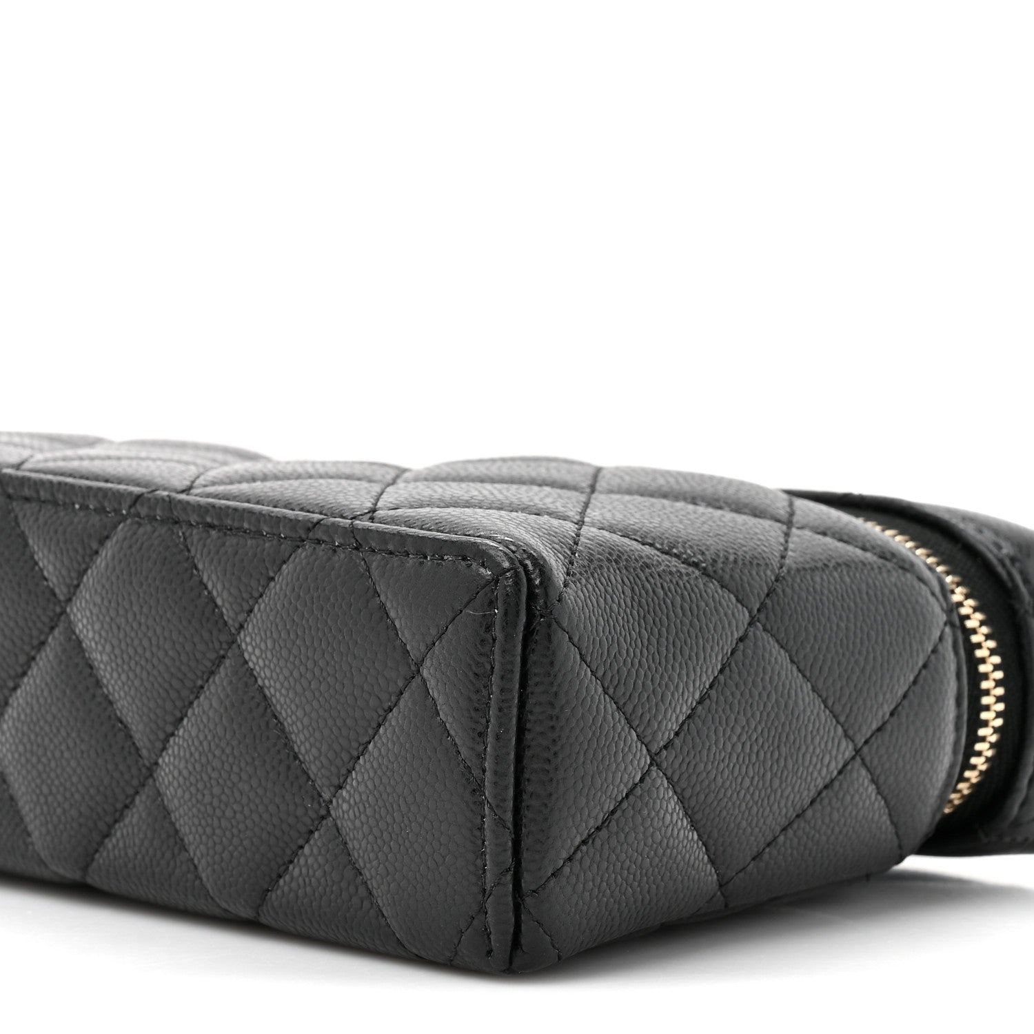 Chanel Caviar Quilted Top Handle Slim Vanity With Chain Black 16 of 19
