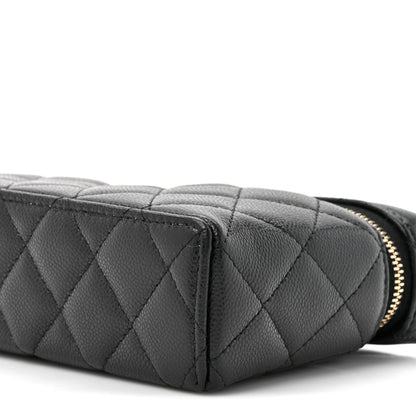 Chanel Caviar Quilted Top Handle Slim Vanity With Chain Black 16 of 19
