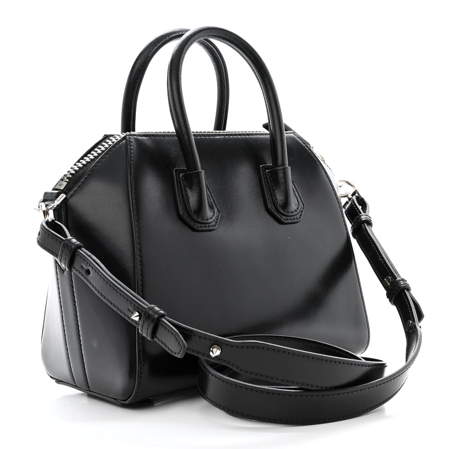 Shiny Lord Calfskin Mini Antigona Black