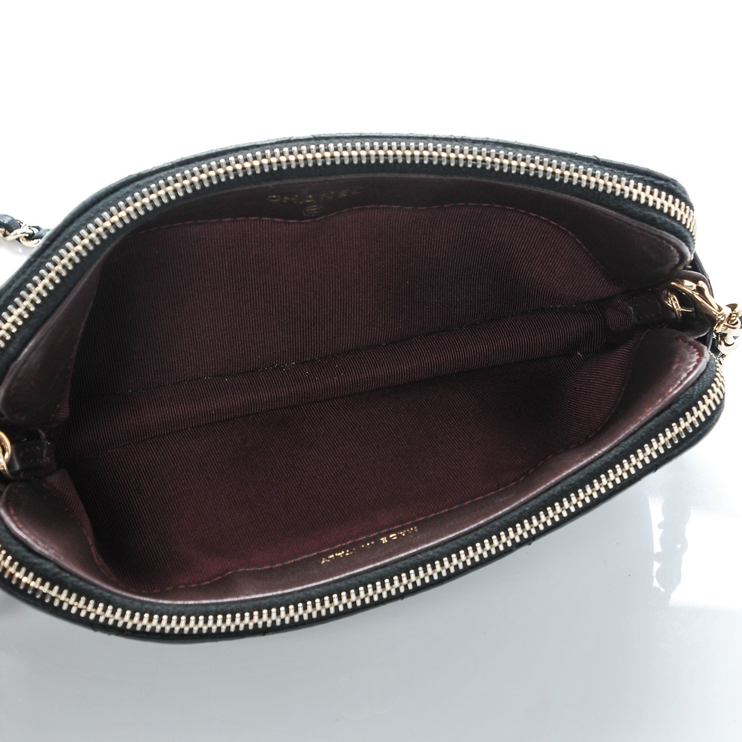 Lambskin Quilted Small Clutch With Chain Black