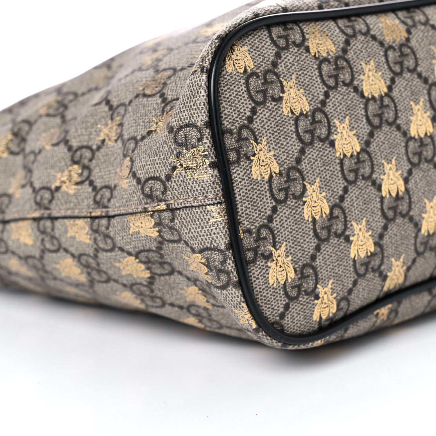 Gucci Soft GG Supreme Monogram Bees Small Crossbody Tote Beige Oro Black 9 of 13